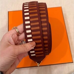 X SOLDx Hermes Tressage Epsom Leather Bag Strap
